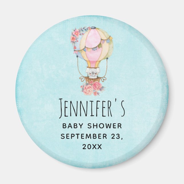 Niedlicher Heißluftballon Save the Date Wasserfarb Magnet (Vorne)