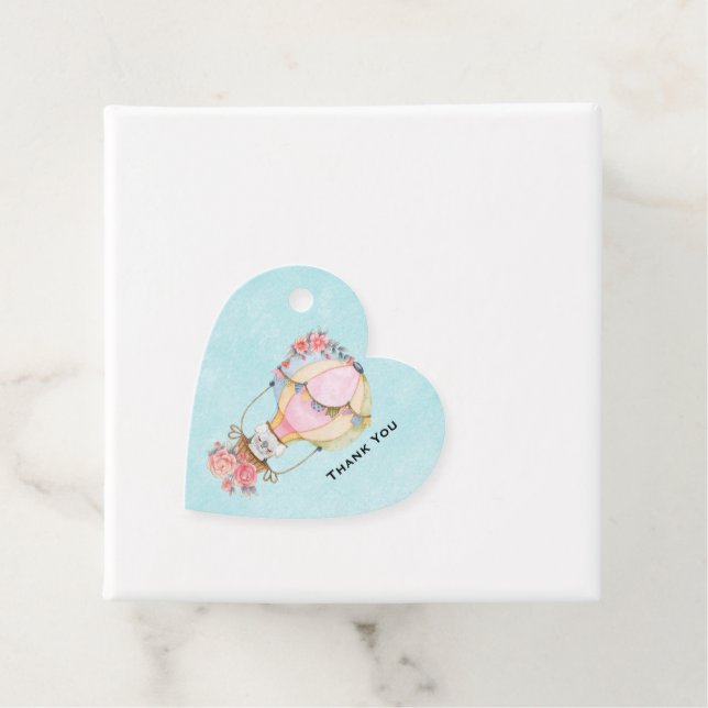 Niedlicher Heißluftballon Wasserfarbe Vielen Dank Geschenkanhänger (Beispiel)