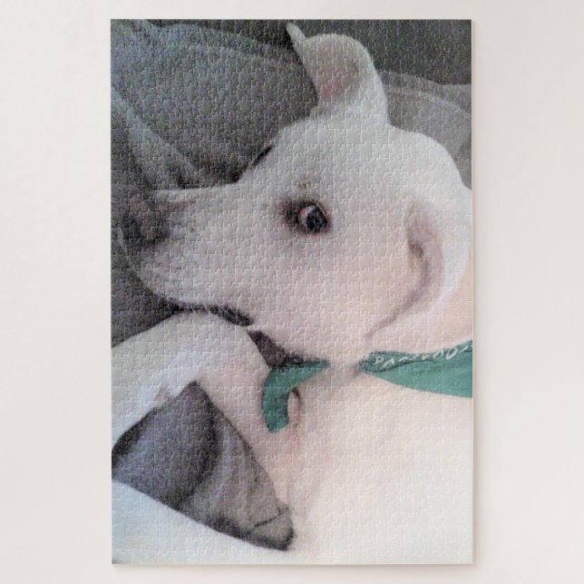 Niedlicher hellbrauner Hund mit grünem Scarf Puzzle (Vertikal)