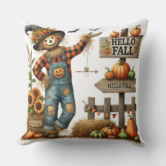 Niedlicher "Hello Fall" Scarecrow-Kissen Kissen