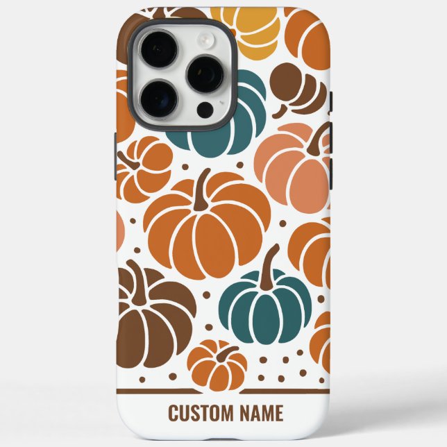 Niedlicher Herbst Pumpkin Individuelle Name Herbst Case-Mate iPhone Hülle (Rückseite)