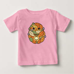 Niedlicher Herbstblattgeist mit Pilzen und Laterne Baby T-shirt