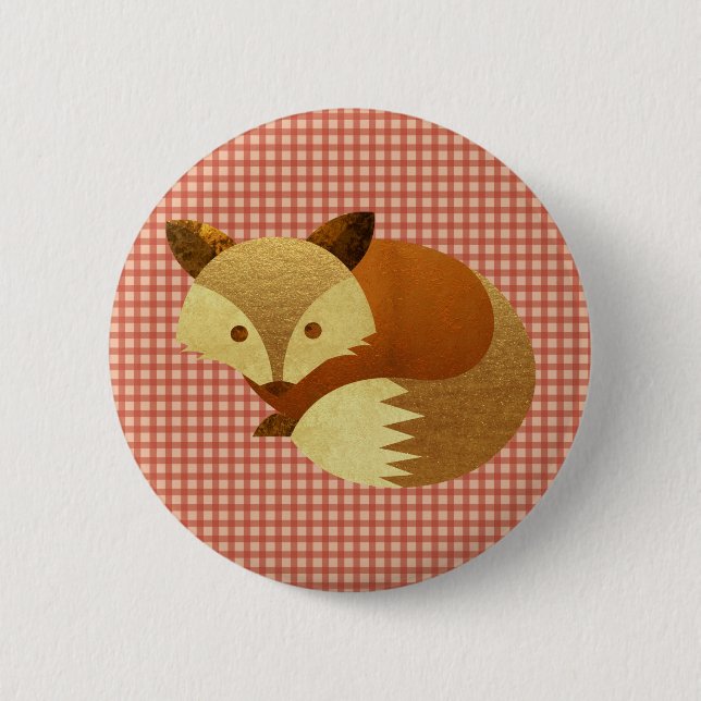 Niedlicher HerbstFox Button (Vorderseite)