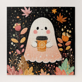 Niedlicher Herbstgeister mit Pumpkaffee - Gemütlic Puzzle