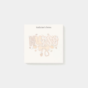 Niedlicher Herbstpatchwork Krankenpfleger Post-it Klebezettel