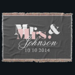 Niedlicher Herr und Frau Wurfdecke für frisch verh Decke<br><div class="desc">Niedlichen Mr. and Mrs. throw Decke für frisch verheiratete Paare. Graue,  weiße und rosa Farben. Romantische Hochzeitsgeschenk Idee für frische Weds / nur verheiratete Bräutigam und Braut / Ehemann und Ehefrau Ehepaar. Einschließlich Hochzeitstag.</div>
