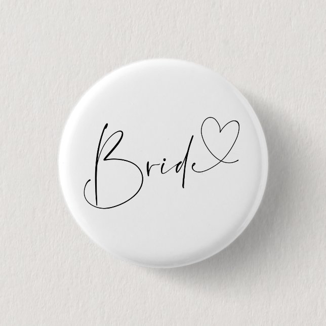 Niedlicher Herz-Braut-Junggeselinnen-Abschied Button (Vorderseite)
