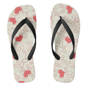 Niedlicher Herz-Hintergrund Flip Flops