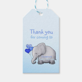 Niedlicher Herzballoons Elephant Blue Baby Boy Dus Geschenkanhänger