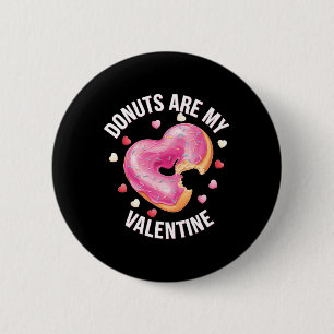 Niedlicher HerzDonut mit rosa Zuckerguss Valentine Button