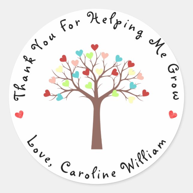 Niedlicher Herzschlag Vielen Dank Runder Aufkleber (Vorderseite)