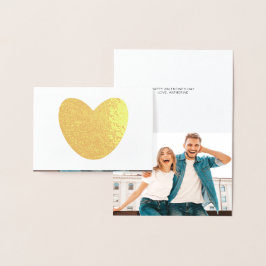 Niedlicher Herztext und Foto Valentinstag Folienkarte
