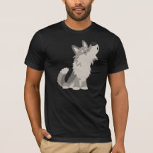 Niedlicher HeulenCartoon-Wolf-T - Shirt