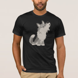 Niedlicher HeulenCartoon-Wolf-T - Shirt
