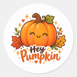 Niedlicher Hey Kürbis Herbst Halloween Aufkleber