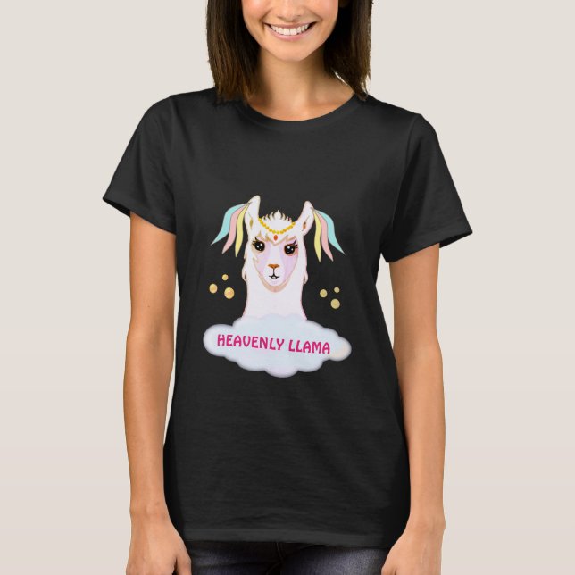 Niedlicher Himmlischer Llama T-Shirt (Vorderseite)