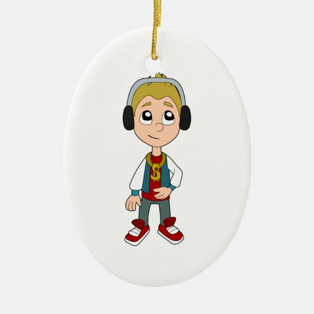 Niedlicher Hip Hop Cartoon Keramik Ornament (Vorne)