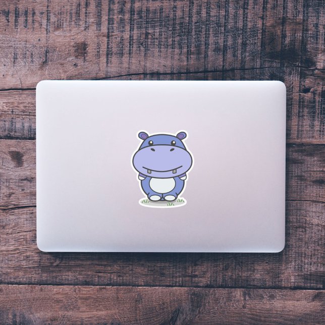 Niedlicher Hippo-Aufkleber mit benutzerdefiniertem Aufkleber (Cute Hippo Custom-Cut Sticker)