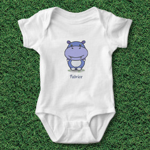 Niedlicher Hippo Baby Bodysuit Strampler