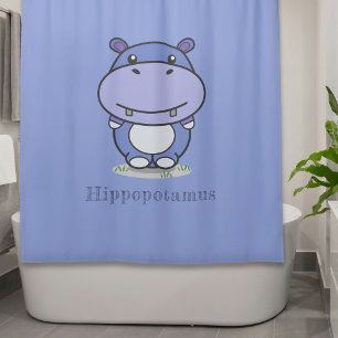 Niedlicher Hippo-Duschvorhang Duschvorhang