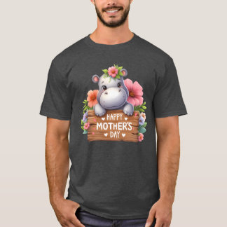 Niedlicher Hippo Happy Mother's Day T-Shirt