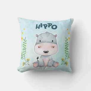 Niedlicher Hippo-Kinderzimmer-Raum Kissen