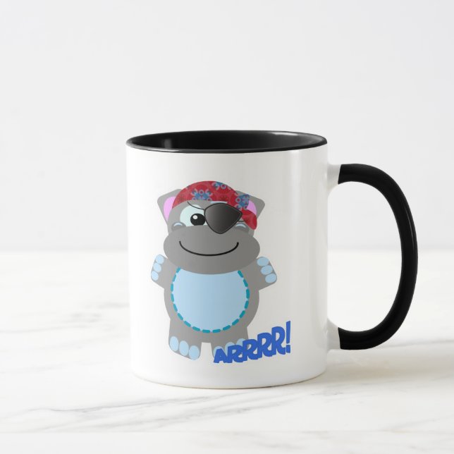 Niedlicher Hippo-Pirat Tasse (Rechts)