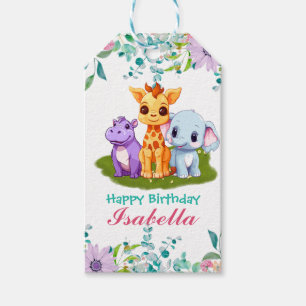 Niedlicher Hippo-Safari-Dschungel Tiere Geburtstag Geschenkanhänger