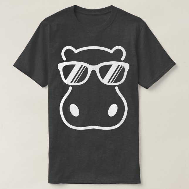Niedlicher Hippopotamus mit Sonnenbrille Graphic T-Shirt (Design vorne)