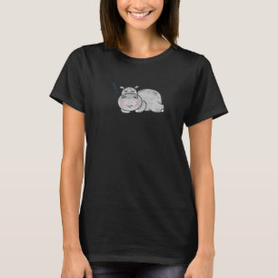 Niedlicher Hippopotamus Schlafen Hippo Zooke T-Shirt