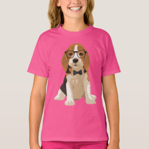 Niedlicher Hipster-Beagle-Welpen-Hund für T-Shirt