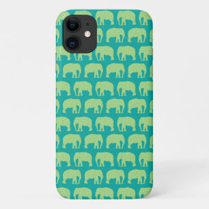 Niedlicher Hipster Elephant Muster Aquamarin grün Case-Mate iPhone Hülle