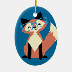 Niedlicher Hipster-GläserFox Keramikornament