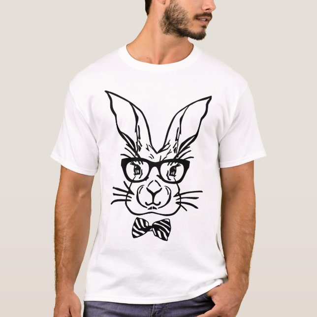 Niedlicher Hipster Ostersonntag T-Shirt (Vorderseite)