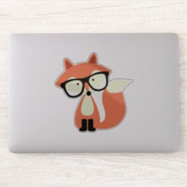 Niedlicher Hipster Red Fox Aufkleber