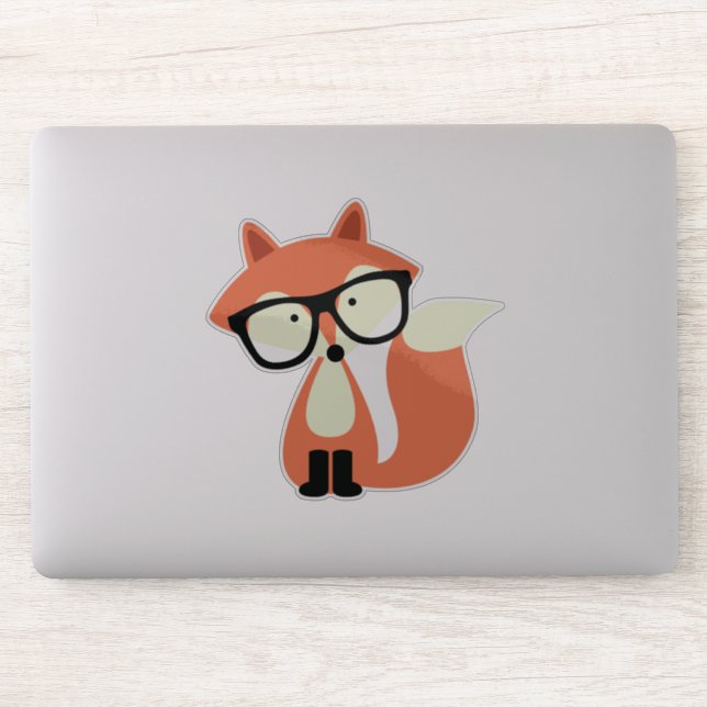 Niedlicher Hipster Red Fox Aufkleber (Computer)