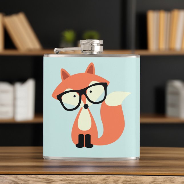 Niedlicher Hipster Red Fox Flachmann (Von Creator hochgeladen)