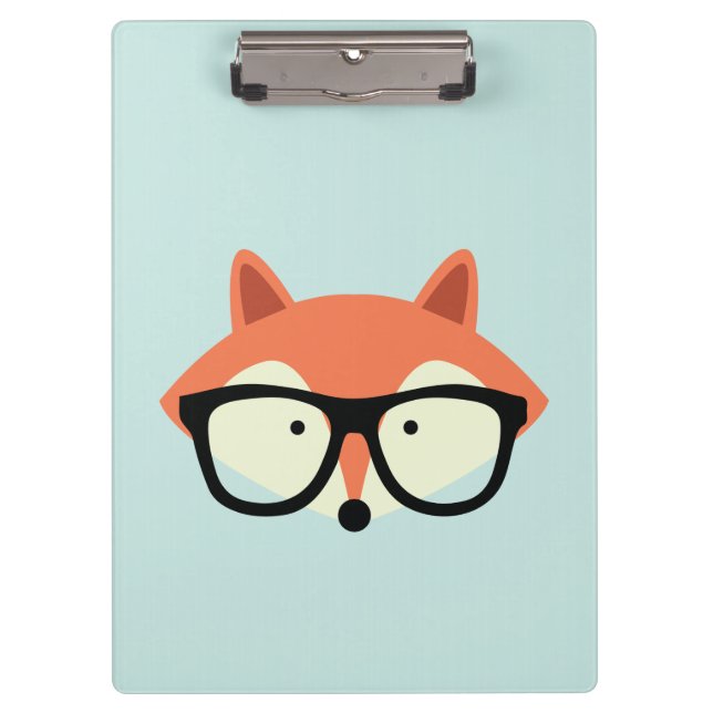 Niedlicher Hipster Red Fox Klemmbrett (Vorderseite)