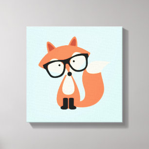 Niedlicher Hipster Red Fox Leinwanddruck