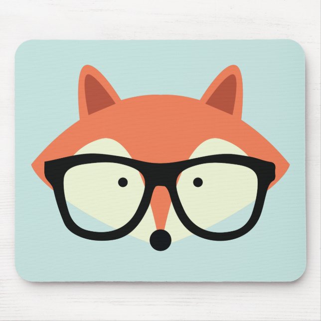 Niedlicher Hipster Red Fox Mousepad (Vorne)