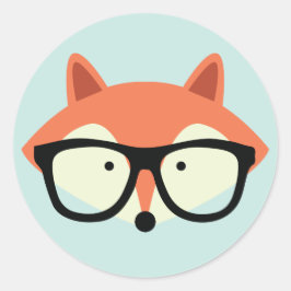 Niedlicher Hipster Red Fox Runder Aufkleber
