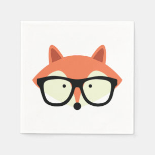 Niedlicher Hipster Red Fox Serviette