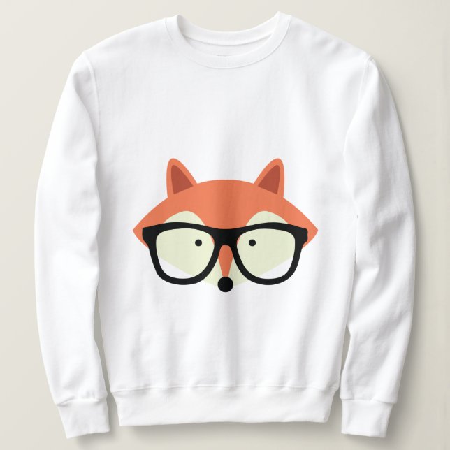 Niedlicher Hipster Red Fox Sweatshirt (Design vorne)