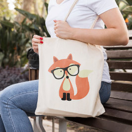 Niedlicher Hipster Red Fox Tragetasche