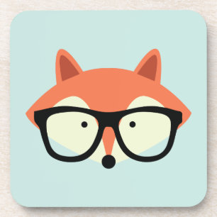 Niedlicher Hipster Red Fox Untersetzer