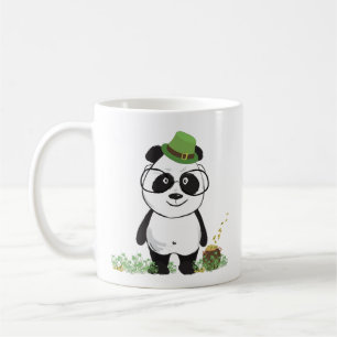 Niedlicher Hipster St Patricks Day Panda Bear Geze Kaffeetasse