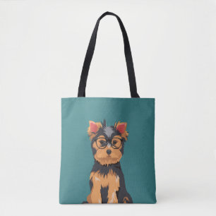Niedlicher Hipster wenig Yorkshire-Terrier