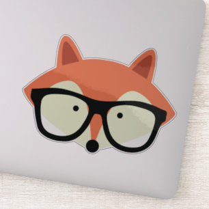 Niedlicher Hipsterroter Fox Aufkleber