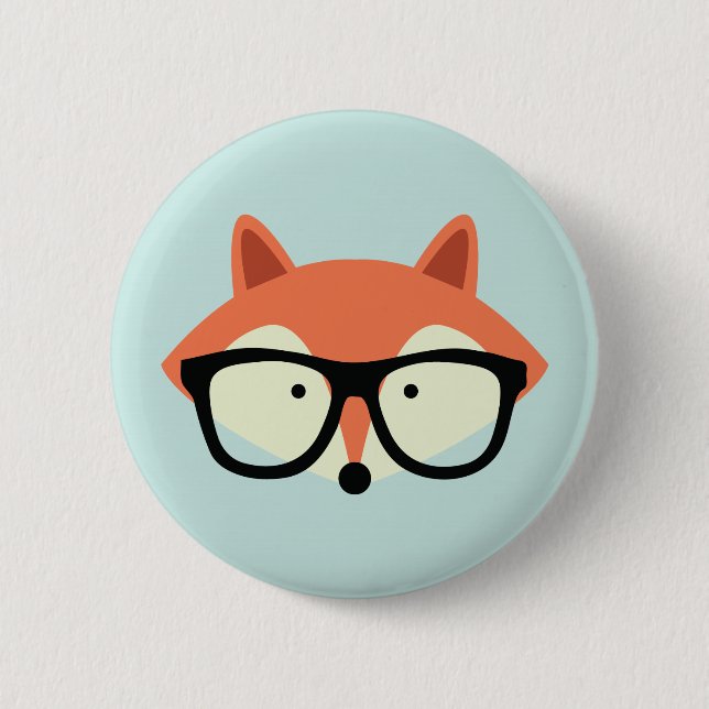 Niedlicher Hipsterroter Fox Button (Vorderseite)
