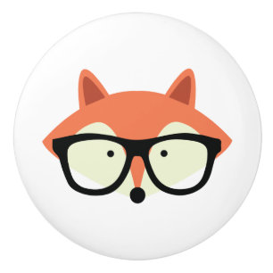 Niedlicher Hipsterroter Fox Keramikknauf